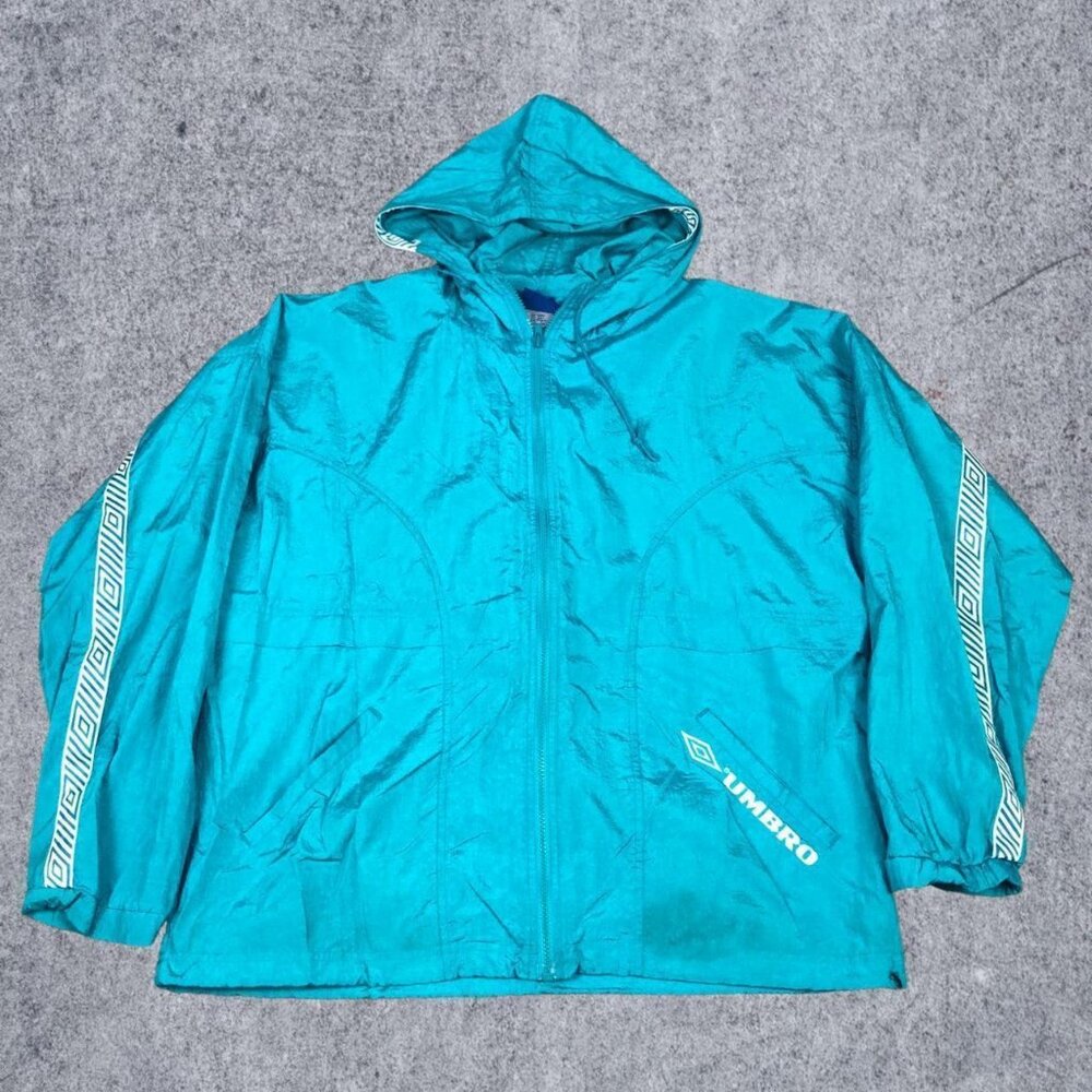 Vintage 90s Umbro Embroidered Logo Stained Windbreaker Adult‎ Size L